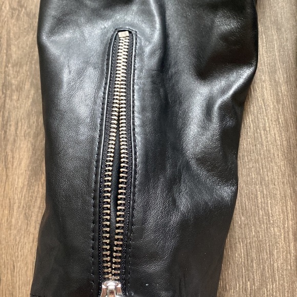 NEW Sam Edelman Single Breasted Genuine Leather Black Moto Jacket Size Medium - Picture 9 of 9